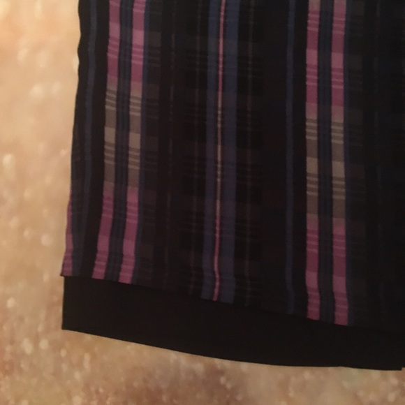 Banana Republic Plaid Pencil Skirt Purple Blue 6 - Picture 4 of 8